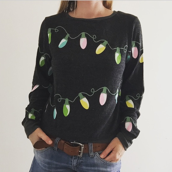 Christmas 🎄 Sweater 🌟Host Pick🌟Wildfox Glowing Lights Sweater - Picture 1 of 4